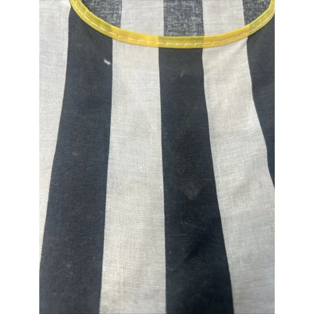 Vintage Black White Striped Clothespin Bag Hanging Laundry Organizer Tote